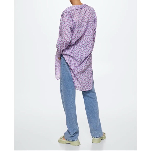 MANGO ~Geometric Print Shirt (NWT) - Picture 4 of 8